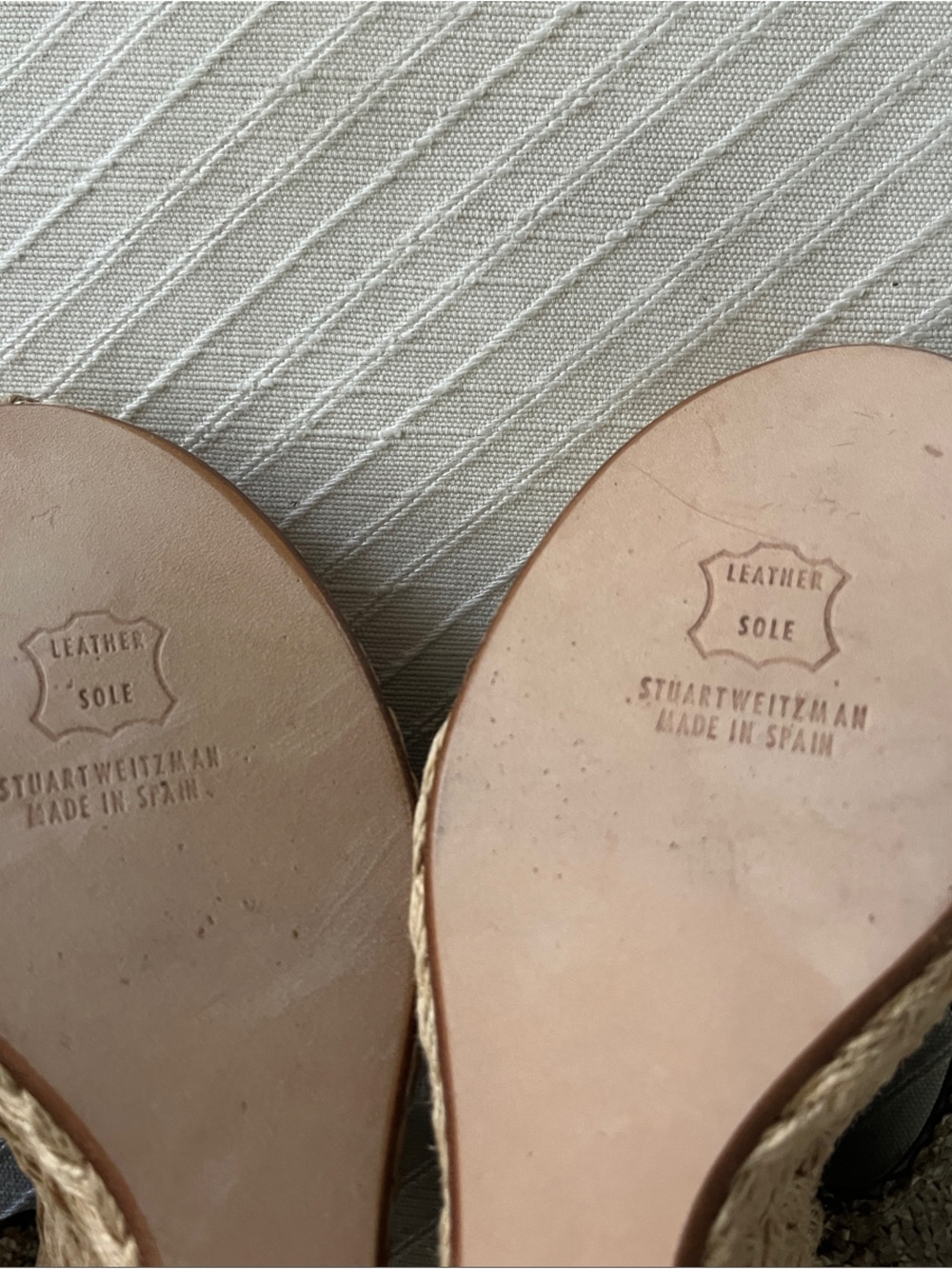 Stuart Weitzman Bronze/Olive green Woven Espadrille Wedge Sandals - Picture 2 of 4